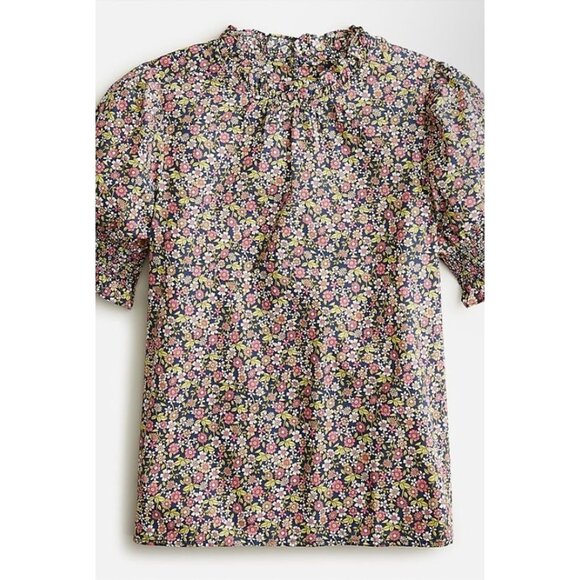 J.Crew Women Meadow Floral Smocked Puff Sleeve Poplin Top Size Large Pink SP EXC - Picture 11 of 12